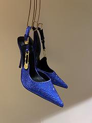 Kiltife Versace Safety Pin Pointed Toe Slingback Blue Pumps 12cm - 1