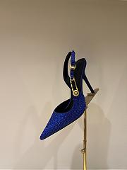 Kiltife Versace Safety Pin Pointed Toe Slingback Blue Pumps 12cm - 4