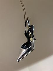 Kiltife Versace Safety Pin Pointed Toe Slingback Silver Pumps 12cm - 4