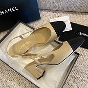 KITLIFE CHANEL SLING-BACK Goatskin & Grosgrain Beige & Black - HEEL HEIGHT 65 MM - 2
