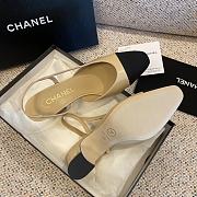 KITLIFE CHANEL SLING-BACK Goatskin & Grosgrain Beige & Black - HEEL HEIGHT 65 MM - 4