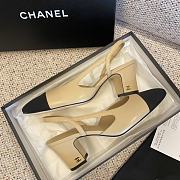 KITLIFE CHANEL SLING-BACK Goatskin & Grosgrain Beige & Black - HEEL HEIGHT 65 MM - 5