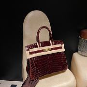 Forubags Hermes Birkin Bordeaux Red Crocodile gold Buckle – 30 cm - 1