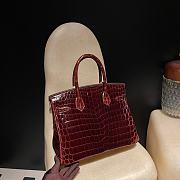 Forubags Hermes Birkin Bordeaux Red Crocodile gold Buckle – 30 cm - 2