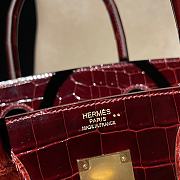 Forubags Hermes Birkin Bordeaux Red Crocodile gold Buckle – 30 cm - 3