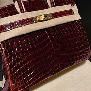 Forubags Hermes Birkin Bordeaux Red Crocodile gold Buckle – 30 cm - 4