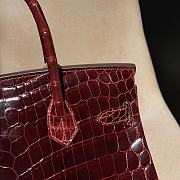 Forubags Hermes Birkin Bordeaux Red Crocodile gold Buckle – 30 cm - 5