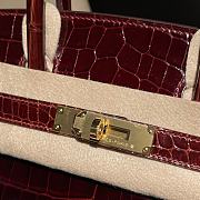 Forubags Hermes Birkin Bordeaux Red Crocodile gold Buckle – 30 cm - 6