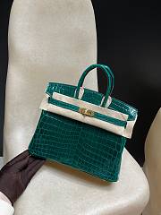 Forubags Hermes Birkin Green Crocodile Gold Buckle – 25 cm - 6