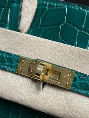 Forubags Hermes Birkin Green Crocodile Gold Buckle – 25 cm - 3
