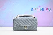 Kitlife Chanel Caviar leather Flap in light blue with gold - 25 cm - 1