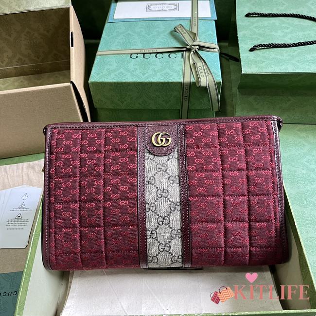 KITLIFE MINI GUCCI CANVAS POUCH RED BAG - 26 X 20 X 6 CM - 1