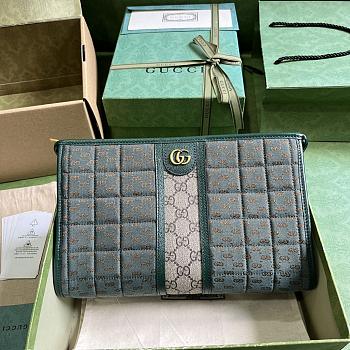 KITLIFE MINI GUCCI CANVAS POUCH GREEN BAG - 26 X 20 X 6 CM