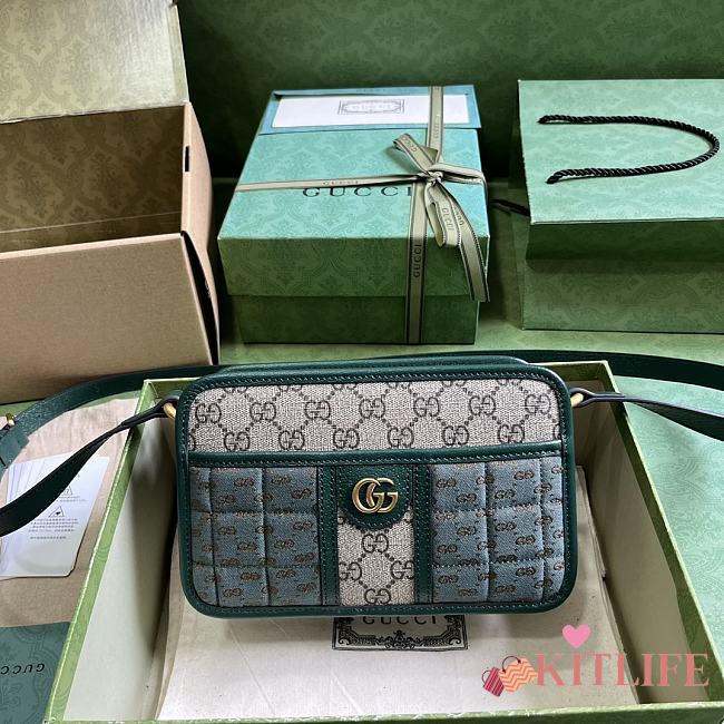 Kitlife Gucci mini Double G shoulder bag Green - 21 x 14 x 7 cm - 1