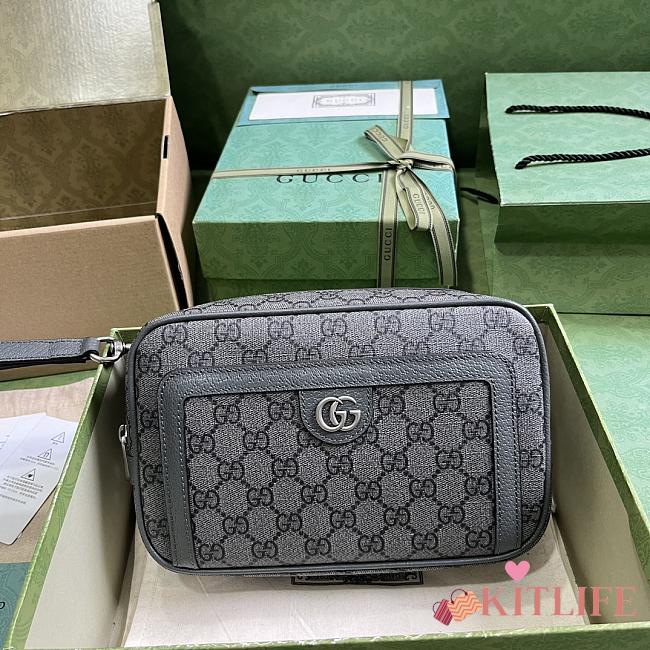 GUCCI GG supreme fabric Ophidia small pouch - 14.5 x 23.5 x 6.5 cm - 1