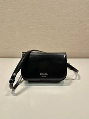 Kitlife PRADA Spazzol Leather Crossbody Bag Black - 18 x 12.5 x 2.5 cm - 1