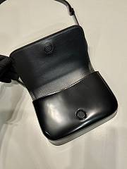 Kitlife PRADA Spazzol Leather Crossbody Bag Black - 18 x 12.5 x 2.5 cm - 5