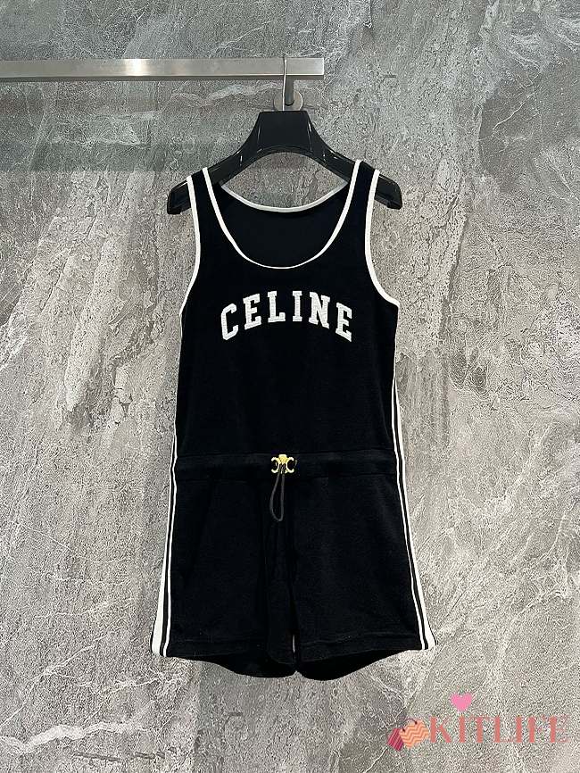 Kitlife CELINE ROMPER IN TERRY Clothing JERSEY BLACK / WHITE - SML - 1