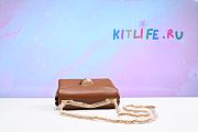 Kitlife Valentino ONE STUD NAPPA BAG WITH CHAIN Brown Gold Hardware - 19x14x11cm - 5