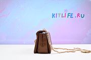 Kitlife Valentino ONE STUD NAPPA BAG WITH CHAIN Brown Gold Hardware - 19x14x11cm - 3