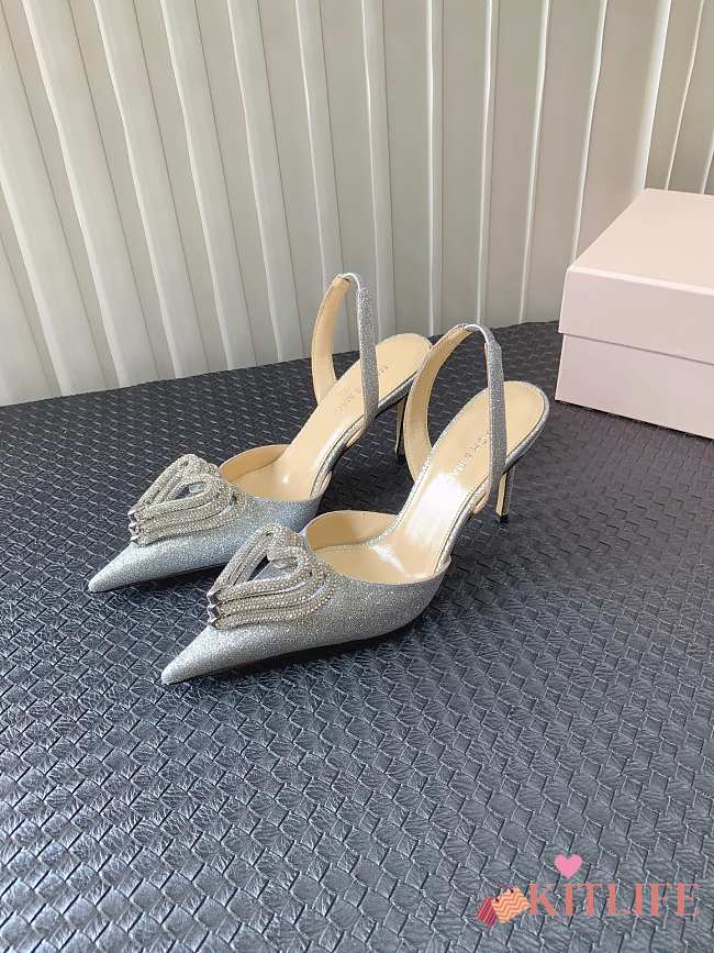 Kitlife MACH&MACH Silver Glitter Double Bow Heels - 000 - 9.5 cm - 1