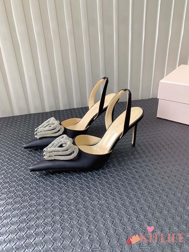 Kitlife MACH&MACH Black Glitter Double Bow Heels - 001 - 9.5 cm - 1