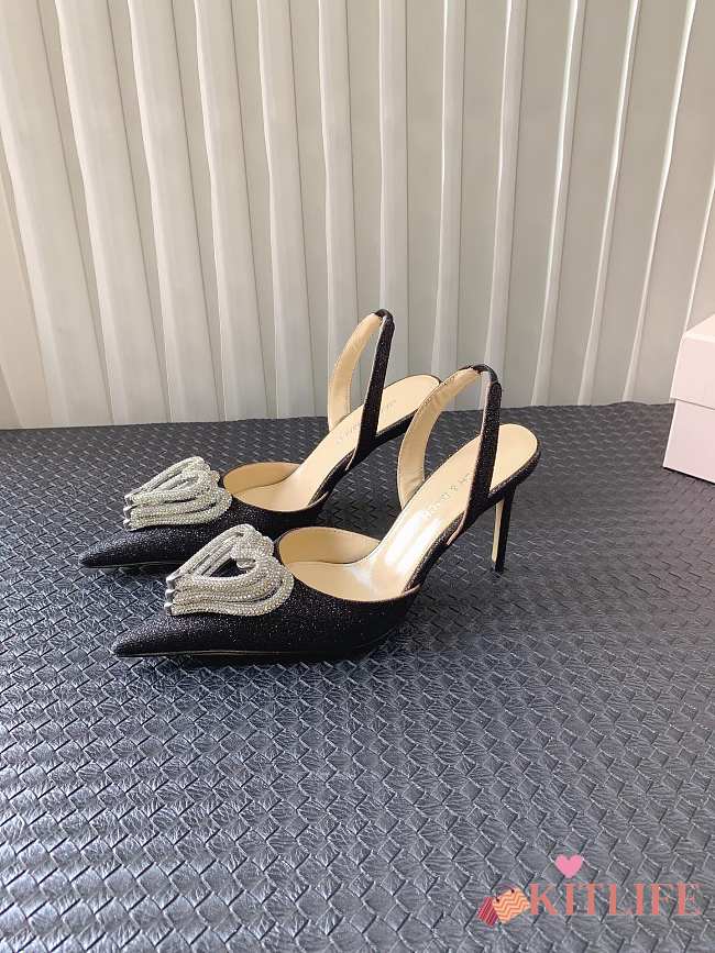 Kitlife MACH&MACH Black Glitter Double Bow Heels - 003 - 9.5 cm - 1