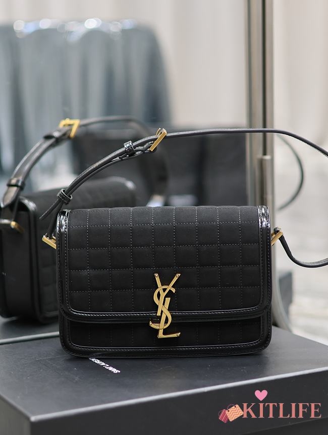 kitlife SAINT LAURENT Solferino Small suede crossbody bag - 23x16x6 cm - 1