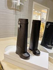 kitlife GIVENCHY Shark Lock Leather Knee-high Boots In Black - 000 - 1