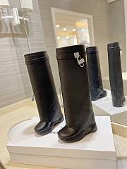 kitlife GIVENCHY Shark Lock Leather Knee-high Boots In Black - 000 - 5