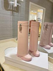 kitlife GIVENCHY Shark Lock Leather Knee-high Boots In Pink - 000 - 1