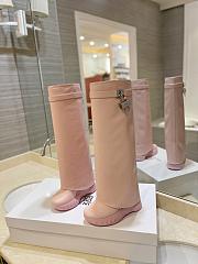 kitlife GIVENCHY Shark Lock Leather Knee-high Boots In Pink - 000 - 3