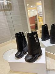 kitlife GIVENCHY Shark Lock Leather Knee-short Boots In Black - 000 - 3