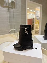 kitlife GIVENCHY Shark Lock Leather Knee-short Boots In Black - 000 - 5