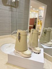 kitlife GIVENCHY Shark Lock Leather Knee-short Boots In Beige - 000 - 1