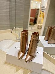 kitlife GIVENCHY Shark Lock Calfskin Leather Knee-short Boots In Gold- 0001 - 3