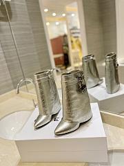 kitlife GIVENCHY Shark Lock Calfskin Leather Knee-short Boots In silver - 0001 - 5