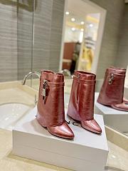 kitlife GIVENCHY Shark Lock Calfskin Leather Knee-short Boots In Pink - 0001 - 1