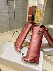 kitlife GIVENCHY Shark Lock Calfskin Leather Knee-hight Boots In Pink - 0001 - 3