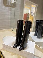 kitlife GIVENCHY Shark Lock Calfskin Leather Knee-hight Boots In Black - 0001 - 2