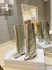 kitlife GIVENCHY Shark Lock Calfskin Leather Knee-hight Boots In silver - 0001 - 5