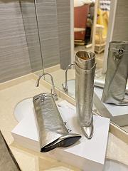 kitlife GIVENCHY Shark Lock Calfskin Leather Knee-hight Boots In silver - 0001 - 4