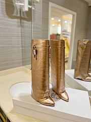 kitlife GIVENCHY Shark Lock Calfskin Leather Knee-hight Boots In gold - 0001 - 1