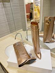 kitlife GIVENCHY Shark Lock Calfskin Leather Knee-hight Boots In gold - 0001 - 5