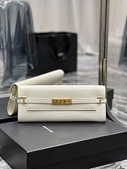 Kitlife SAINT LAURENT Manhattan embellished leather clutch bag white - 31 x 14 x 3 cm - 1