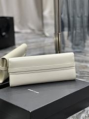 Kitlife SAINT LAURENT Manhattan embellished leather clutch bag white - 31 x 14 x 3 cm - 6