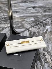 Kitlife SAINT LAURENT Manhattan embellished leather clutch bag white - 31 x 14 x 3 cm - 5