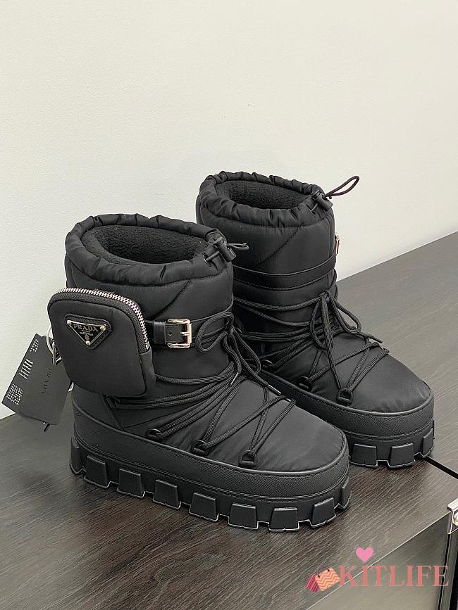 Kitlife Prada Nylon gabardine après ski boots Bkack - 1