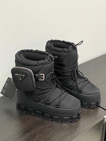 Kitlife Prada Nylon gabardine après ski boots Bkack