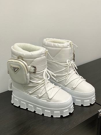 Kitlife Prada Nylon gabardine après ski boots White